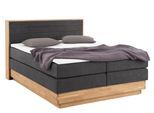 Boxspringbett HOME AFFAIRE "Cavan", grau (charcoal), L:220cm, Microfaser (100% Polyester), Komplettbetten, Boxspringbett, Eiche, inkl. Bettkasten & Topper, verschiedene Härtegrade (auch H4)
