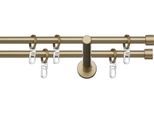 Gardinenstange INDEKO "Andrax" Gr. 4, gold (goldfarben, messingfarben), L:240cm Ø:12mm, Stahl, Gardinenstangen, Gardinenstange, Komplett-Set inkl. Ringen und Montagematerial