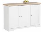 Sideboard OTTO HOME "Nanna", weiß (weiß, sonoma eiche), B:120cm H:80cm T:39cm, Sideboards, Sideboard, Kommode, Breite 118 cm