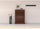 Schuhschrank OTTO HOME "Liotta", braun, B:75cm H:105cm T:25cm, Massivholz, Schränke, Schuhschrank, Mit 2 Klappen und 1 Schublade