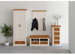 Garderobenschrank OTTO HOME "Selma", weiß (weiß, gewachst), B:70cm H:185cm T:40cm, Massivholz, Schränke, Garderobenschrank