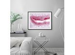 Bild QUEENCE "Janet", rosa (farbe rahmen: schwarz, farbe bild(er): rosa), B:50cm H:40cm, Acrylglas, Holz, Papier, Bilder, Bild, Abstrakt, Marmor, gerahmt