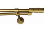 Gardinenstange GARESA "STAURA", gold (mattgoldfarben), L:350cm Ø:16mm, Holzwerkstoff, Metall, Gardinenstangen, Gardinenstange, Vorhanggarnitur, verlängerbar, Knopf mit 2 Rillen, ohne Ringe