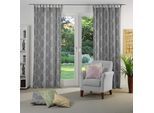 Vorhang WIRTH "Lahstedt" Gr. 4, grau, B:135cm H:245cm, Jacquard, Polyacryl, Polyester, Gardinen, Vorhang