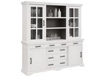 Buffet OTTO HOME "Anabel, mit Glastüren und Metallgriffen", weiß, B:186cm H:190cm T:45cm, Massivholz, Schränke, Buffet, aus massiver Kiefer, FSC, mit Schiebetüren, Breite 186 cm