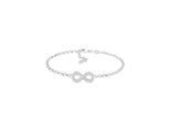 Armkette ELLI "Armband Infinity Weiß 925 Silber Rosegold, mit Kristallen von Swarovski" Gr. 190, silber, Armbänder, Damen, 190, Silber 925 (Sterlingsilber), Armkette