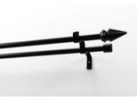 Gardinenstange GARESA "SPYRNA mit offenem Träger", schwarz, L:430cm Ø:16mm, Holzwerkstoff, Metall, Gardinenstangen, Gardinenstange, Vorhanggarnitur, verlängerbar, Spitze, ohne Ringe