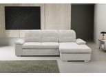 Ecksofa WERK2 "Carmen, mit Bettfunktion & Bettkasten, optional Sitztiefenverstellung", beige (creme), B:264cm H:105cm T:170cm, 92% Polyester, 8% Nylon, Sofas, Ecksofa, ohne Sitztiefenverstellung, Luxus-Microfaser Chenille, Creme