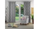Vorhang WIRTH "Lahstedt" Gr. 3, grau, B:135cm H:225cm, Jacquard, Polyacryl, Polyester, Gardinen, Vorhang