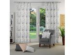 Vorhang WIRTH "Bray" Gr. 4, grau (hellgrau), B:132cm H:245cm, Jacquard, Baumwolle, Polyester, Gardinen, Vorhang