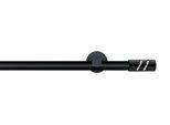 Gardinenstange GARESA "BLACK", schwarz, L:220cm Ø:20mm, Eisen, Gardinenstangen, Gardinenstange, Vorhanggarnitur, Innenlauf, verlängerbar, Endknopf mit Glitzersteinen