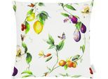 Dekokissen APELT "6851" Gr. 1, bunt (bunt, weiß, geblümt), B:40cm H:0,5cm L:40cm, Baumwolle, Polyester, Dekokissen_Sitzkissen_Kissenhüllen, Dekokissen