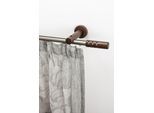Gardinenstange GARESA "PEMPIA", braun (mattchromfarben, nussbaum), L:180cm Ø:20mm, Holzwerkstoff, Metall, Gardinenstangen, Gardinenstange, Vorhanggarnitur, verlängerbar, Knopf m.Ausschnitte