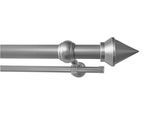 Gardinenstange GARESA "SEMARA", silber (silberfarben), L:110cm Ø:28mm, Kunststoff, Stahl, Gardinenstangen, Gardinenstange, Vorhanggarnitur, Kunststoff, verlängerbar, mit Ringe/2 Lauf Gleiter