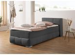 Boxbett HOME AFFAIRE "Chelles", grau (anthrazit), B:107cm L:225cm, Komplettbetten, Boxbett, inkl. Topper und Bettkasten