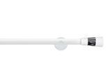Gardinenstange GARESA "WHITE", weiß, L:110cm Ø:20mm, Eisen, Gardinenstangen, Gardinenstange, Vorhanggarnitur, verlängerbar, Wandmontage, Endknopf 2-farbig