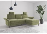 Ecksofa HOME AFFAIRE "Rochelle", grün (hellgrün), B:251cm H:93cm T:164cm, 100% Polyester, Sofas, Ecksofa, wahlweise mit Bettfunktion, Bettkasten und Armteilverstellung