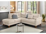 Ecksofa HOME AFFAIRE "Palmera L-Form, B: 236 cm", beige (natur), B:236cm H:89cm T:212cm, 100% Polyester;Struktur (100% Polyester);Luxus-Microfaser in Lederoptik (100% Polyester), Sofas, Ecksofa, optional Bettfunktion & Bettkasten, Federkern