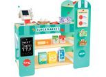Kaufladen HAPE "Intelligenter Supermarkt", bunt, Kaufläden, KinderB:80cm H:79,5cm T:31cm, Holz, Kunststoff, Papier, Kaufladen, B:80cm H:79,5cm T:31cm