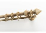 Gardinenstange GARESA "Palmo", braun (buchefarben), L:250cm Ø:28mm, Holzwerkstoff, Gardinenstangen, Gardinenstange, Vorhanggarnitur aus Holz, verlängerbar, mit Ringe/2 Lauf Gleiter