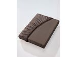 Betttuch BIBERNA Gr. 4, braun (schoko), B:120cm L:200cm, Jersey, 100% Baumwolle, Bettlaken, Betttuch