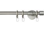 Gardinenstange GARESA "RUSTIKA", silber (mattchromfarben), L:380cm Ø:16mm, Metall, Gardinenstangen, Gardinenstange, rustikale Vorhanggarnitur, verlängerbar, m. Ringe, Endkappe