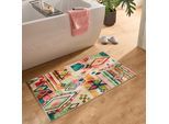 Badematte GINO FALCONE "Ariella GF-145", bunt (multicolor), H:7mm, Polyester, Badematten, Badematte, Badteppich, bedruckt, modernes Design, Rauten, weich & kuschelig