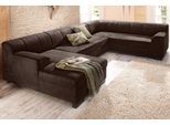 Wohnlandschaft HOME AFFAIRE "Falk klare Linien, zeitlos und komfortabel, U-Form", braun (mocca), B:320cm H:77cm T:90cm, Luxus-Microfaser (100% Polyester);Microfaser PRIMABELLE (100% Polyester);Microfaser in Antiklederoptik (100% Polyester), Sofas, Wohnlandschaft, mit Federkern und wahlweise mit Bettfunktion