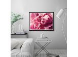 Bild QUEENCE "Andreas", rosa (farbe rahmen: schwarz, farbe bild(er): rosa), B:50cm H:40cm, Acrylglas, Holz, Papier, Bilder, Bild, Rosen, gerahmt