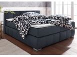 Boxspringbett HOME AFFAIRE "Chelles", grau (anthrazit), B:187cm L:245cm, Samtoptik (100% Polyester);Bezug der Spiegelfläche Matratzendrell aus 100% Polyester;Struktur fein 100% Polyester), Komplettbetten, Boxspringbett, inkl. Topper,, in XXL- Überlänge 220 cm, Unterbox mit feine Wölbung