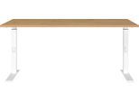 Schreibtisch GERMANIA "Downey", braun (grandson, eiche, nachbildung, weiß, weiß, grandson, eiche, nachbildung), B:160cm H:91cm T:80cm, Tische, Schreibtisch, höhenverstellbar von 68-91 cm, verfügbar in verschiedenen Breiten