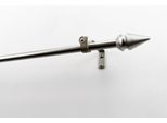 Gardinenstange GARESA "SPYRNA mit offenem Träger", silber (mattchromfarben), L:270cm Ø:16mm, Holzwerkstoff, Metall, Gardinenstangen, Gardinenstange, Vorhanggarnitur, verlängerbar, Spitze, ohne Ringe