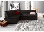 Ecksofa SIT & MORE "Pisa L-Form", schwarz, B:245cm H:89cm T:161cm, NaturLEDER (echtes Rindsleder), Korpus in Kunstleder SOFTLUX;Luxus-Microfaser (90% Polyester, 10% Polyamid);Struktur (100% Polyester);Luxus-Microfaser ALTARA NUBUCK (100% Polyester), Sofas, Ecksofa, mit Federkern, wahlweise mit Bettfunktion