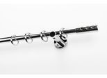 Gardinenstange GARESA "EASY", grau (chromfarben), B:64cm L:490cm Ø:20mm, Aluminium, Gardinenstangen, Gardinenstange, Vorhanggarnitur, verlängerbar, Endk. mit 3 Löcher, Alu, m. Ringe