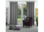 Vorhang WIRTH "Niederau" Gr. 1, grau, B:132cm H:145cm, Jacquard, Polyacryl, Polyester, Gardinen, Vorhang
