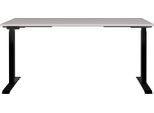 Schreibtisch GERMANIA "Lemont", braun (kaschmir, schwarz, kaschmir), B:160cm H:72cm T:80cm, Tische, Schreibtisch, Elektrisch höhenverstellbarer Schreibtisch
