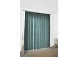 Vorhang WIRTH "Torbole" Gr. 1, blau (petrol), B:132cm H:145cm, Jacquard, Baumwolle, Polyester, Gardinen, Vorhang