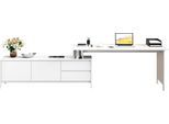 Schreibtisch OTTO HOME "Luven, aus Massivholz", weiß, B:170cm H:76cm T:60cm, Tische, Schreibtisch, in 2 Breiten, variable Nutzung als Schreibtisch oder Eckschreibtisch