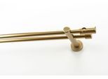 Gardinenstange GARESA "PANDRI", gold (mattgoldfarben), L:220cm Ø:20mm, Holzwerkstoff, Metall, Gardinenstangen, Gardinenstange, Vorhanggarnitur, verlängerbar, gerader Knopf mit Ausschnitt