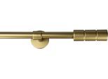 Gardinenstange GARESA "STAURA", gold (mattgoldfarben), L:320cm Ø:16mm, Holzwerkstoff, Metall, Gardinenstangen, Gardinenstange, Vorhanggarnitur, verlängerbar, Knopf mit 2 Rillen, ohne Ringe
