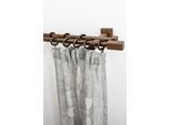 Gardinenstange GARESA "CUBUS", braun (nussbaum), L:280cm Ø:20mm, Holzwerkstoff, Gardinenstangen, Gardinenstange, Vorhanggarnitur, verlängerbar, Endknopf eckig, mit Ringe