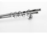 Gardinenstange GARESA "EASY", grau (chromfarben), B:65cm L:210cm Ø:20mm, Aluminium, Gardinenstangen, Gardinenstange, Vorhanggarnitur, verlängerbar, Endk. M. Ausschnitt, Alu, m. Ringe