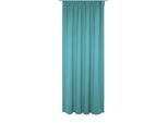 Vorhang WIRTH "Newbury", blau (türkis), B:130cm H:245cm, Baumwolle, Polyester, Gardinen, Vorhang, nach Maß