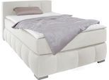 Boxspringbett HOME AFFAIRE "Chelles", beige (natur), B:147cm L:245cm, Samtoptik (100% Polyester);Bezug der Spiegelfläche Matratzendrell aus 100% Polyester;Struktur fein 100% Polyester), Komplettbetten, Boxspringbett, inkl. Topper,, in XXL- Überlänge 220 cm, Unterbox mit feine Wölbung