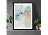 Bild QUEENCE "Ria", grau (farbe rahmen: schwarz, farbe bild(er): grau), B:50cm H:60cm, Acrylglas, Holz, Papier, Bilder, Bild, gerahmt, Abstrakt