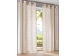 Gardine HEINE HOME Gr. 2, weiß (beige, sanftes weiß), B:140cm H:175cm, Polyester, Gardinen, Gardine