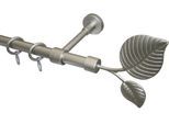 Gardinenstange GARESA "BLATT", silber (silberfarben), L:390cm Ø:20mm, Kunststoff, Metall, Gardinenstangen, Gardinenstange, Vorhanggarnitur, Kunststoff, verlängerbar, mit Ringe
