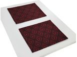 Platzset ADAM "Feathers" Gr. 1, rot (dunkelrot, rot), B:40cm L:40cm, Obermaterial: 100% Baumwolle, Platzsets, Platzset, GOTS organic,zertifiziert durch CERES 0242Made in Germany