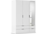 Kleiderschrank RAUCH "Drehtürenschrank Schrank Garderobe Ankleide Schlafzimmer LAGOA", weiß (alpinweiß), B:136cm H:197cm T:54cm, Holzwerkstoff, Schränke, Kleiderschrank, geräumige Schubladen, 3 Breiten, optional mit Aufsatz MADE IN GERMANY