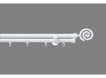 Kombi-Vorhangstange GOOD LIFE "Espiral" Gr. 20, weiß, L:480cm Ø:20mm, Aluminium, Kunststoff, Metall, Gardinenstangen, Kombi-Vorhangstange